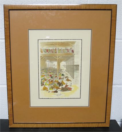 Vintage Beach Scene Print