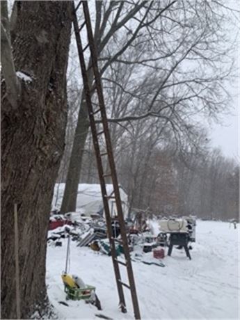 Vintage 15 Foot Wooden Ladder