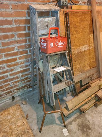 Wood Step Ladders - 3ft & 4ft & Coca Cola Carrier