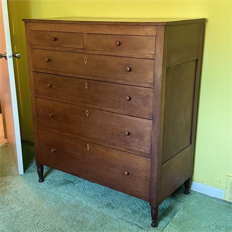 Antique Tallboy Solid Wood Dresser - 40.5 x 20 x 46"H