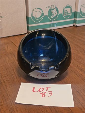 MCM Viking Blue Modern Glass Orb Ashtray