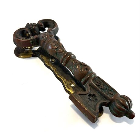 Vintage Cast Metal Key Shaped Door Knocker - 7"T