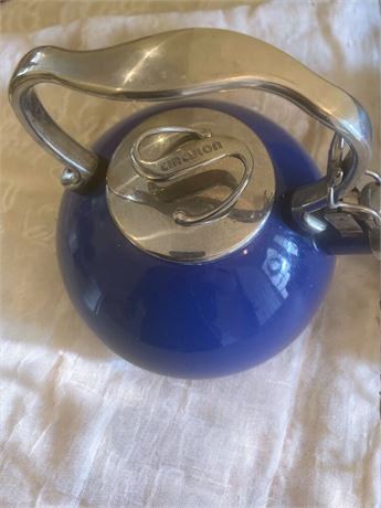 Circulon Blue Enamel On Steel Whistling Tea Kettle/Teapot