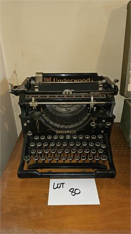 Antique Black Underwood Portable Typewriter