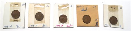 1918- P, 1918-S Pennies