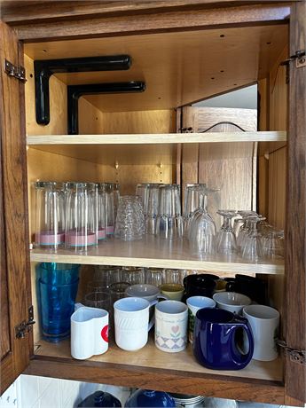 Drinking Glasses, Mugs, Cupboard Clean Out