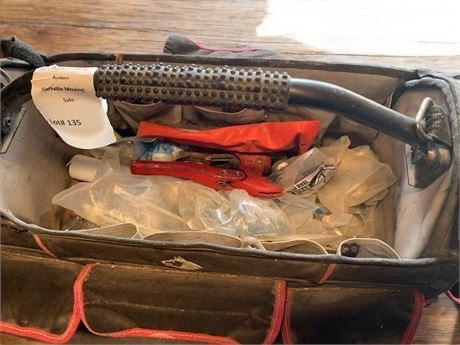 Plumbing Supplies & Husky Tool Bag Lot