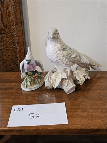 Shafford Porcelain Bird & Lefton White Parrot Figurine