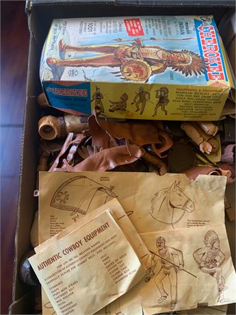 Louis Marx Chief Cherokee Action Figure, Johnny West Cowboys & Indians Toys