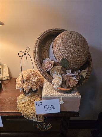 Mixed Faux Floral Home Decor, Storage Box & More