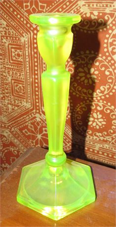 Uranium Glass Candlestick Holder