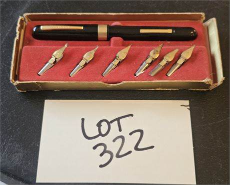 Sheaffer's Vintage Speedball Auto Feed Calligraphy Pen Set