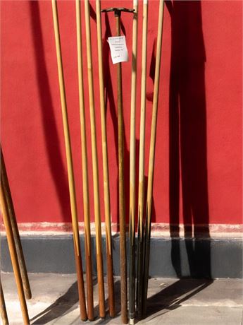 Wood Pool Stick Lot of 8 - Some Need Repaired