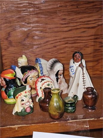 Mixed Native American S&P Lot: Japan + Mini Pots & Vases