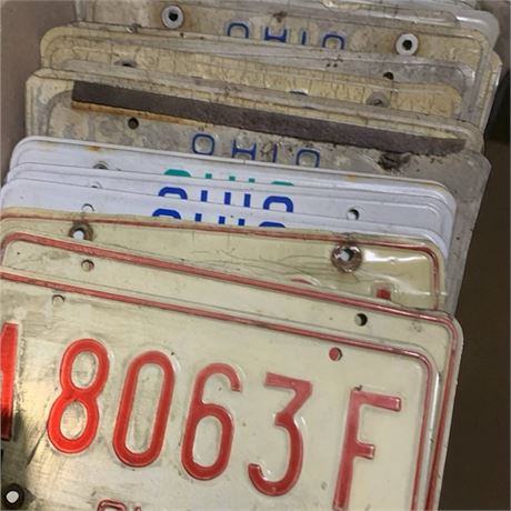 Vintage Metal Ohio License Plate Lot