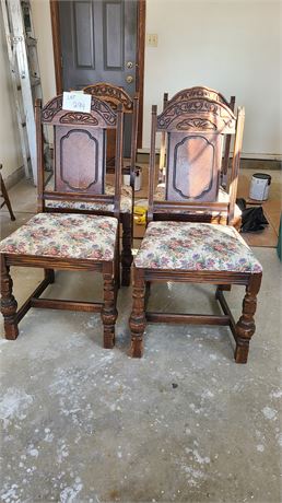 (4) Wood & Cushion Side Chairs