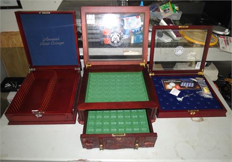 3 Coin Collectors Boxes