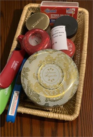 Wicker Basket & Candle Lot