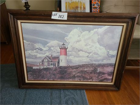 Large Framed Lighthouse Print