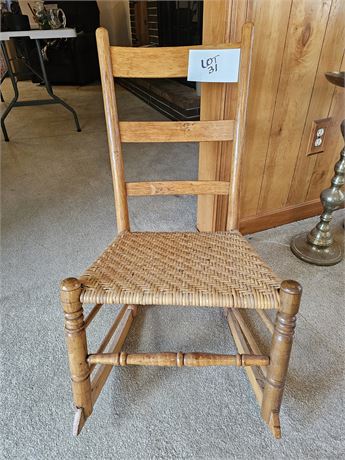 Wood & Cane Weaved Rocking Chair