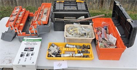 Large Lot of Mixed Plumbing Supplies: Hardware/Valves/Pipes & More