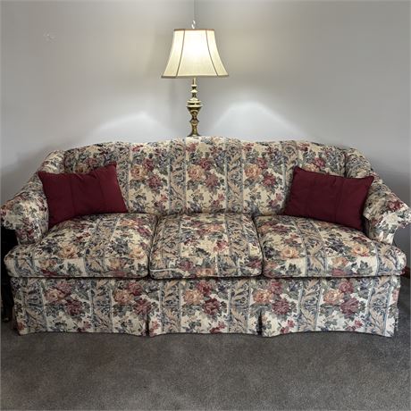 Clayton Marcus Floral Upholstered Couch - 74"L
