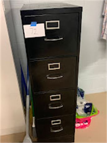 Black 4 Drawer Metal File Office Storage Cabinet