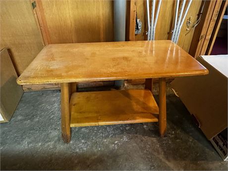 Blonde Wood Two Tier Table