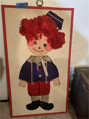 Vintage Handmade Raggedy Andy Fabric Picture