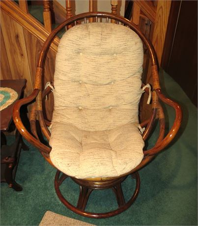 Rattan Swivel Arm Chair