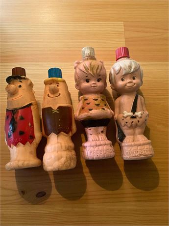 Soaky Bath Time Bottles - The Flintstones - Fred, Barney, Bam Bam, Pebbles