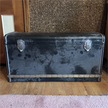 Old Excelsior Classic Car Luggage Trunk Drop Front & Lift Top - 35 x 15 x 17"T