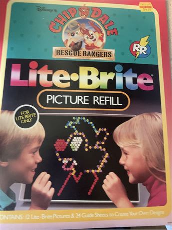 Light Brite & Disney's Chip 'n Dale Rescue Rangers Lite-Brite Picture Refill Set