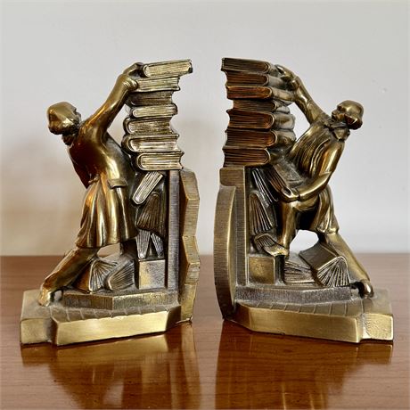 Vintage Philadelphia Mfg Cast Metal Bookends