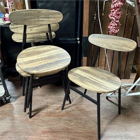 Baxton Studio Chairs, Set of 4 in Distressed Black and Walnut Brown