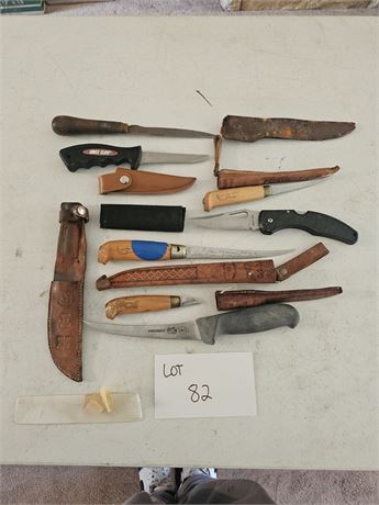 Large Lot Of Mixed Filet Knives Maker & Size Vary