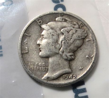 1942-D Mercury Silver Dime