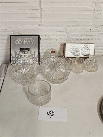 Gorham Crystal Cream & Sugar / Bowl & More