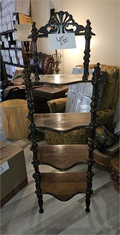 Victorian Style Etagere 5 Tier Carved Wood Whatnot Shelf
