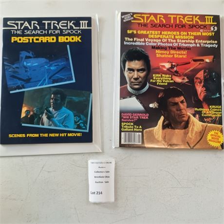 1984 Star Trek III The Search for Spock Official Movie Mag & Postcard Book Lot