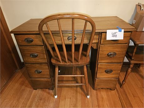 Wood Office Desk & Chair