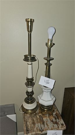 Brass & Ceramic Table Lamp & Stiffel Lamp