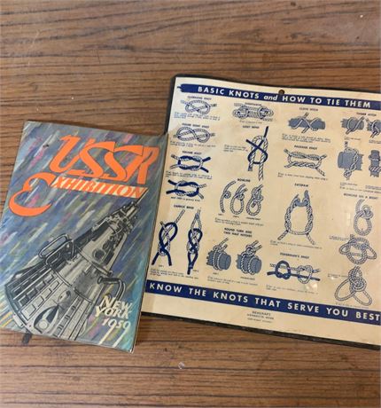 Vintage Paper Advertising Lot - Know Your Knots, USSR Exhibition New York