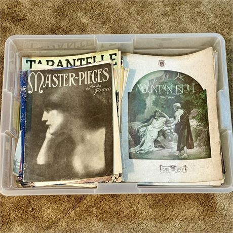 Large Collection of Antique Sheet Music