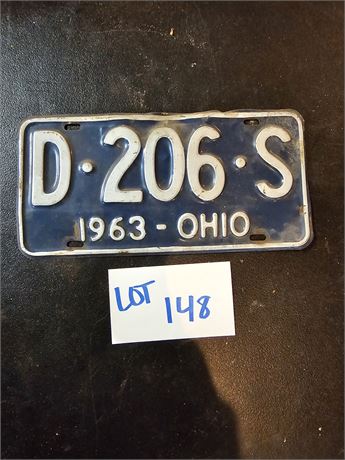 Vintage 1963 Ohio License Plate