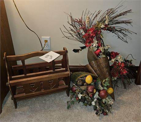 Magazine Rack, Faux Floral & More