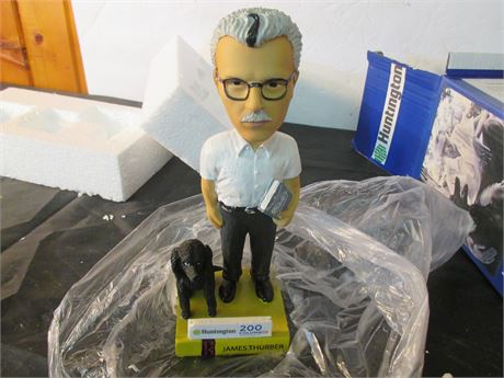 New James Thurber Noted Philanthropist w/ Dog Bobble Head