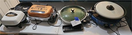 Small Appliance Kitchen Lot: Electric Woks / Indoor Grill & More