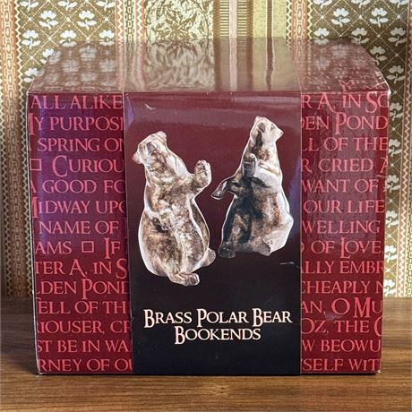 NEW Polar Bear Brass Bookends