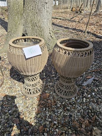 Plastic Wicker Planters